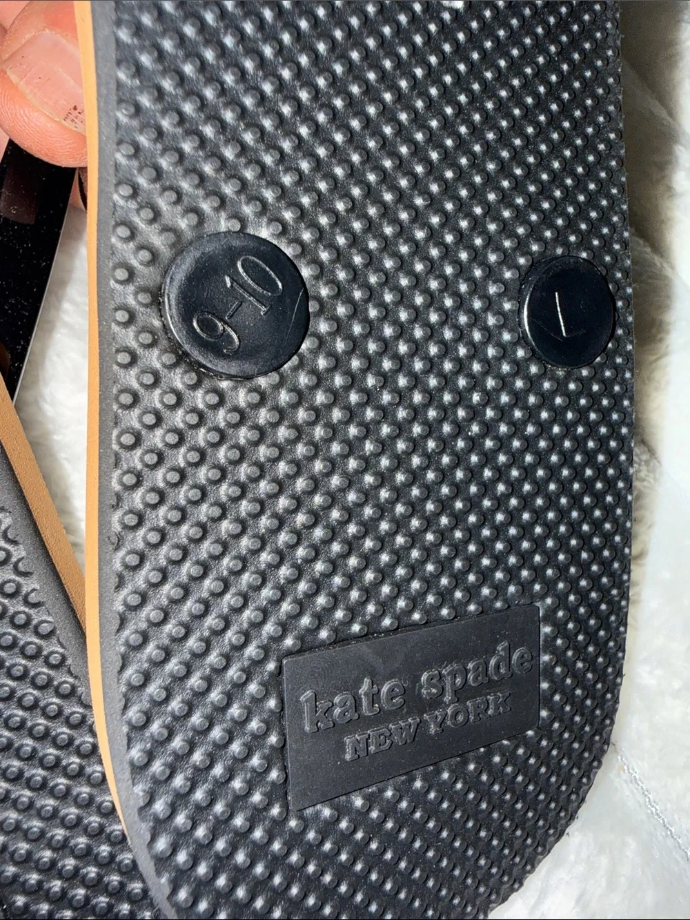kate spade Black & Tan Leopard Print Jelly Flip Flops